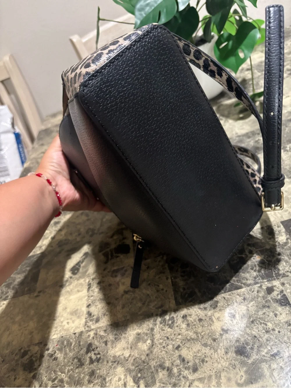kate spade Leopard Accent Black Mini Backpack